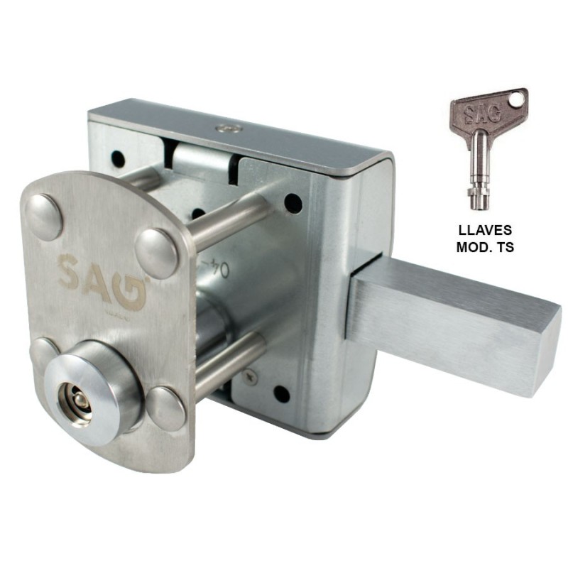 CERROJO SAG CTR CON GRAMPÓN TIPO A (CERRADURA SÓLO EN EXTERIOR)