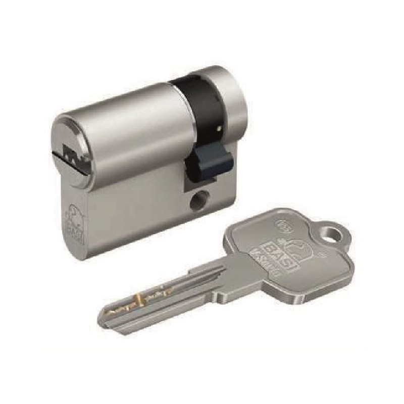 MEDIO CILINDRO DE SEGURIDAD BASI ECO BS V55 NIQUEL
