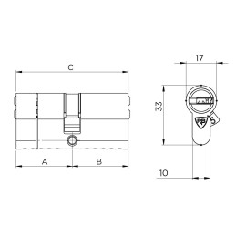MEDIDAS DOBLE CILINDRO DE SEGURIDAD RB LOCKS KEYLOCX