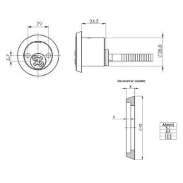 MEDIDAS CILINDRO ESPECIAL RIM RB-LOCKS KEYLOCX