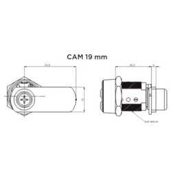 MEDIDAS CILINDRO ESPECIAL CAM CERROJO RB-LOCKS LOCXIS 19mm